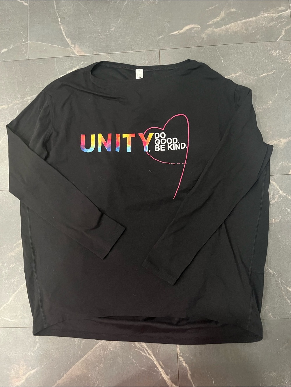 lululemon athletica Black Long-Sleeve "UNITY" Graphic Tee with Rainbow Print